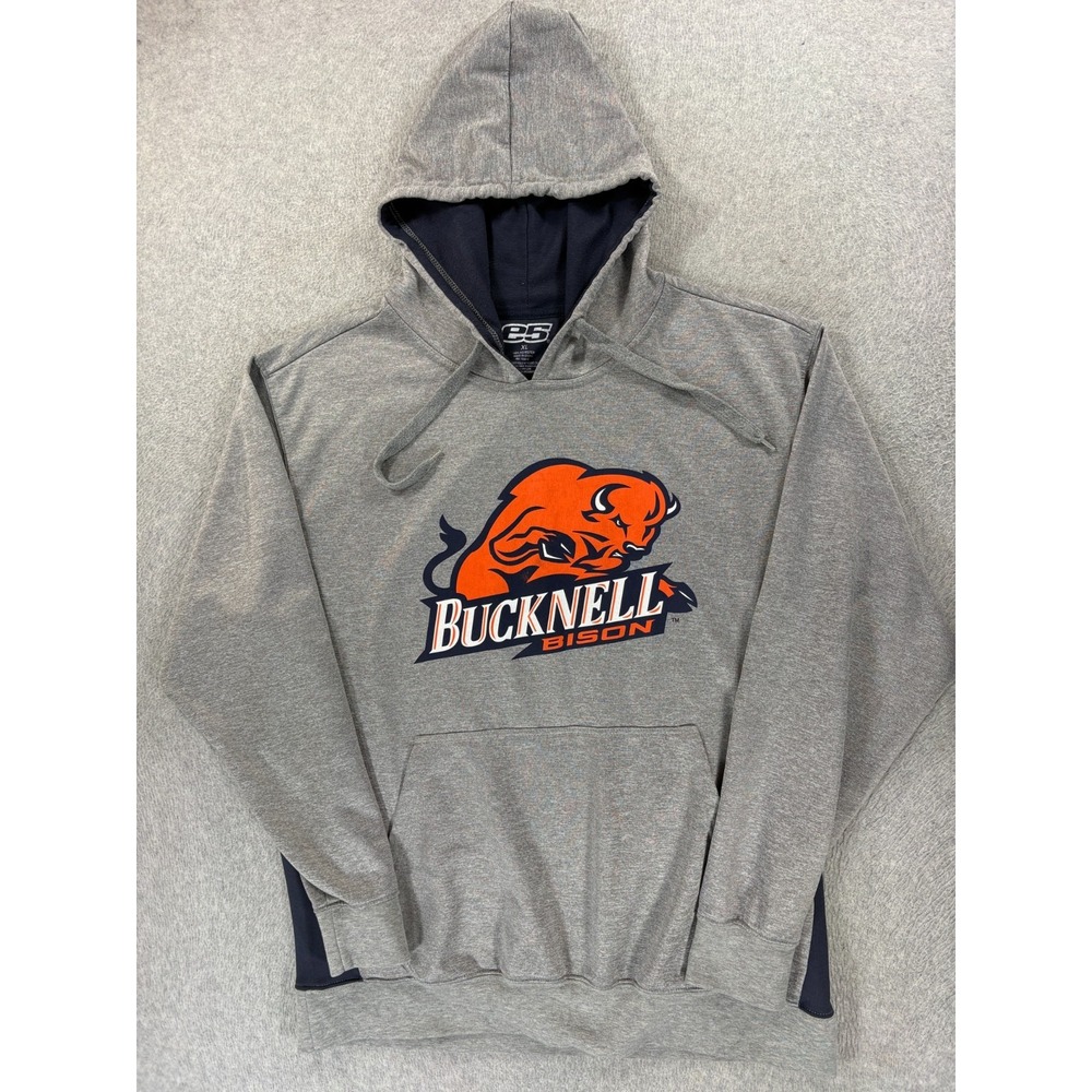 Bucknell Bison Screened Logo Campus Hoodie Sweatshirt (Men's XL) Silver